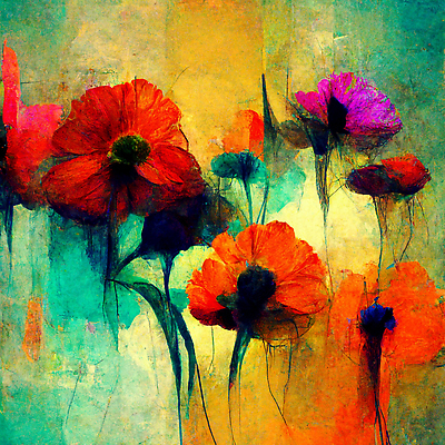 JPG 해외이미지 꽃 백그라운드 일러스트 추상 미술 사람없음 컬러풀 그림 해외202310 해외일러스트 식물 컬러 무늬 문화예술 파일형식