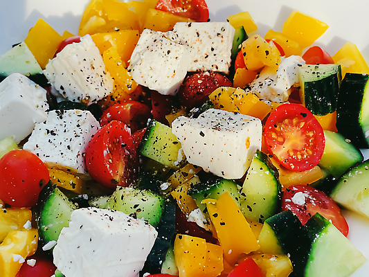 포토 JPG 해외이미지 그릇 다이어트 방울토마토 오이 치즈 파프리카 사람없음 샐러드 큐브 후추 건강식 해외202310 해외포토 식기 음식 토마토 채소 유제품 건강 향신료 파일형식