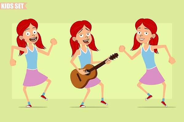 EPS 해외이미지 캐릭터 여자 행복 얼굴 어린이 음악 스포츠 셔츠 일러스트 노래 놀이 말하기 서기 미소 세트 치마 파티 점프 콘서트 분노 기타 표현 플랫 만화 제비꽃 사인 애니메이션 빨간머리 고립 스타일 벡터 해외202310 해외일러스트 일러캐릭터 헤어스타일 꽃 감정 상의 모션 하의 현악기 문화예술 표정 사람 이벤트 신체부위 공연 파일형식