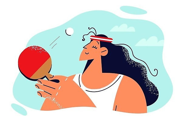 EPS 해외이미지 여자 스포츠 일러스트 한명 상반신 성인 취미 운동복 운동 건강관리 탁구채 탁구공 성인여자한명만 해외202310 해외일러스트 1 옷 공 건강 관리 사람 라켓 탁구용품 여자한명만 성인여자만 파일형식 벡터