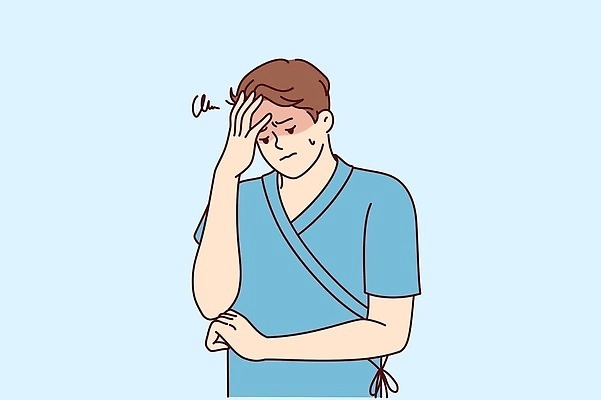 EPS 해외이미지 남자 일러스트 스트레스 한명 성인 의사 고민 손짚기 성인남자한명만 해외202310 해외일러스트 1 감정 사람 손짓 의료진 남자한명만 성인남자만 파일형식 벡터