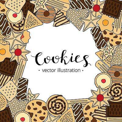 EPS 해외이미지 일러스트 프레임 사람없음 장식 갈색 쿠키 하트 삼각형 잼 테두리 초코칩쿠키 스프링클 해외202310 해외일러스트 모양 도형 컬러 디저트 소스_음식 초코칩 초코쿠키 파일형식 벡터