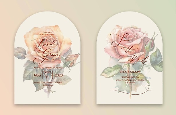 EPS 해외이미지 결혼 일러스트 프레임 사람없음 세트 장미 축하 분위기 감성 카피스페이스 해외202310 해외일러스트 꽃 컨셉 이벤트 공백 파일형식 벡터