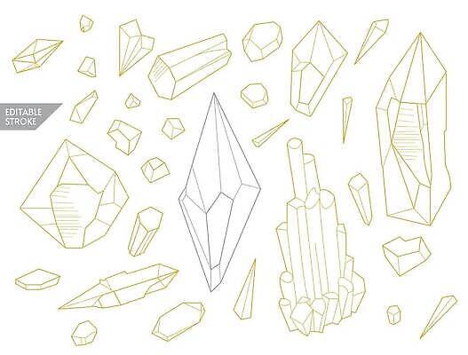 EPS 해외이미지 클립아트 모양 편집 1 디자인 선 일러스트 추상 미술 성인 책 세트 검은색 낭만 바위 황금 고급 신비 크리스탈 보석 수집 문신 심볼 사인 그림 윤곽 페이지 마법 기하학 내추럴 고립 엘리먼트 지질학 타격 폴리곤 벡터 해외202310 해외일러스트 교육 컬러 컨셉 무늬 모션 문화예술 사람 돌_바위 광석 파일형식