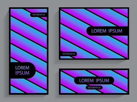 EPS 해외이미지 디자인 배너 일러스트 사람없음 그래픽 파란색 세트 기하학 대각선 사선무늬 해외202310 해외일러스트 선 컬러 무늬 파일형식 벡터