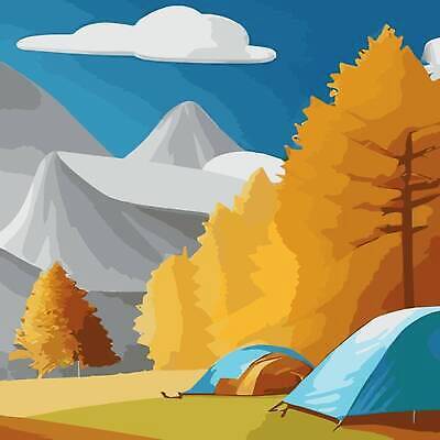 EPS 해외이미지 일러스트 단풍나무 산 텐트 사람없음 야외 캠핑 숲 해외202310 해외일러스트 나무 단풍 레저 캠핑도구 파일형식 벡터