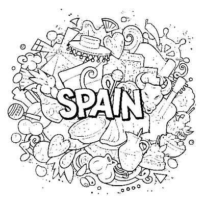 EPS 해외이미지 라이프스타일 유럽 문화 음식 여행 라인일러스트 일러스트 텍스트 자연 휴가 야외 장식 단어 축제 풍차 기타 깃발 스페인 재산 낙서 만화 스케치 심볼 오브젝트 황소 윤곽 타이틀 구성 랜드마크 마드리드 스페인어 전국 타파스 해외202310 해외일러스트 문자 나라 현악기 미술 생활 금융 소 애피타이저 생태계 파일형식 벡터