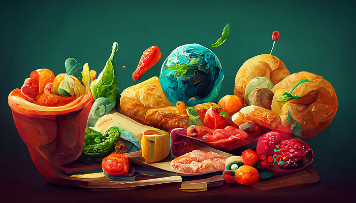 JPG 해외이미지 지구 음식 과일 일러스트 식탁 요리 사람없음 축제 해외202310 해외일러스트 탁자 파일형식