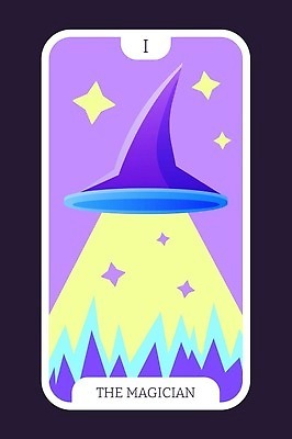 EPS 해외이미지 백그라운드 일러스트 추상 타이포그라피 사람없음 빛 반짝임 보라색 신비 점성술 마녀모자 타로카드 해외202310 해외일러스트 문자 모자_잡화 컬러 컨셉 무늬 모션 타로 파일형식 벡터