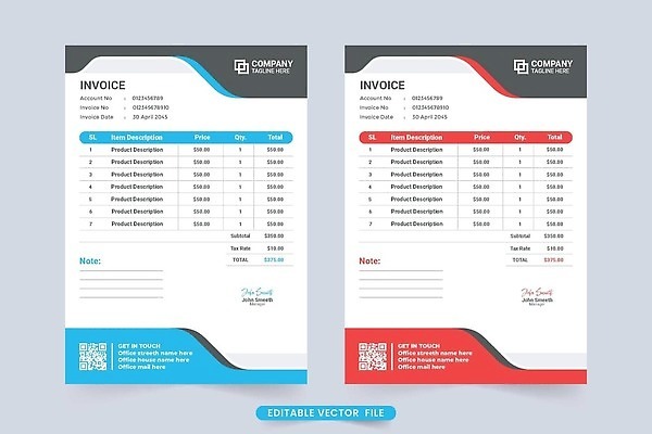 EPS 해외이미지 템플릿 디자인 일러스트 회사 비즈니스 문구용품 장식 금융 서비스 레이아웃 문서 영수증 계산서 벡터 미니멀리스트 미니멀 해외202310 해외일러스트 경제 오브젝트 파일형식