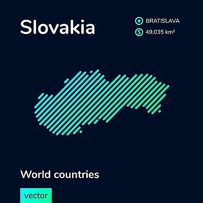EPS 해외이미지 모양 템플릿 디자인 배너 실루엣 유럽 선 컬러 백그라운드 컨셉 일러스트 추상 경사 그래픽 초록색 파란색 유행 디지털 어둠 줄무늬 흰색 플랫 심볼 질감 심플 윤곽 네온 기하학 동쪽 고립 공화국 슬로바키아 벡터 국경 해외202310 해외일러스트 나라 무늬 촬영기법 방향 파일형식