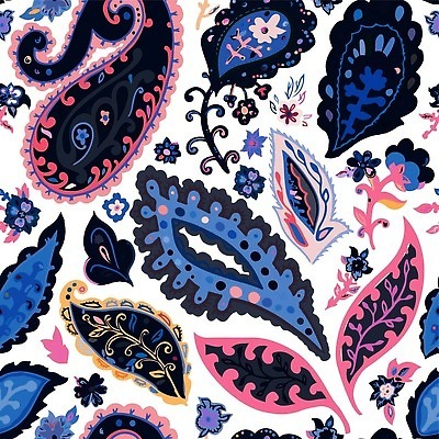 EPS 해외이미지 백그라운드 잎 꽃무늬 패턴 일러스트 사람없음 컬러풀 빈티지 복고 해외202310 해외일러스트 식물 꽃 컬러 컨셉 무늬 파일형식 벡터