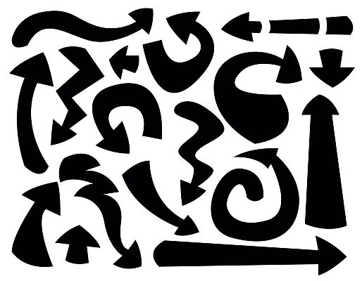 EPS 해외이미지 화살표 곡선 일러스트 사람없음 세트 검은색 다양 낙서 방향 손그림 엘리먼트 해외202310 해외일러스트 선 컬러 다수 파일형식 벡터