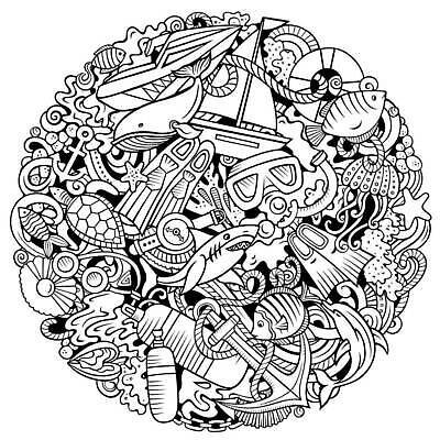 EPS 해외이미지 동물 라이프스타일 디자인 옷 스포츠 바다 여행 일러스트 자연 항해 어류 물 수중 수영 껍질 원형 보트 스노클링 산호초 잠수부 낙서 만화 스케치 라인아트 해산물 타일 오브젝트 다이빙 함선 윤곽 지느러미 수영선수 암초 물갈퀴 구성 동물상 해외202310 해외일러스트 자연요소 도형 선 배_교통 운동선수 미술 생활 조형물 수중동물 수상스포츠 수중식물 전문직 생태계 수중스포츠 파일형식 벡터