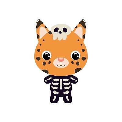 EPS 해외이미지 동물캐릭터 일러스트 뼈 사람없음 귀여움 할로윈 코스프레 해골의상 스라소니 해외202310 해외일러스트 일러캐릭터 동물 캐릭터 옷 컨셉 포유류 파일형식 벡터