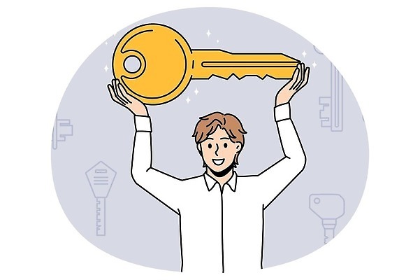 EPS 해외이미지 남자 일러스트 비즈니스 열쇠 한명 들기 안전 성인 반짝임 손들기 비즈니스맨 비밀 보안 성인남자한명만 해외202310 해외일러스트 1 컨셉 모션 사람 직장인 남자한명만 성인남자만 파일형식 벡터