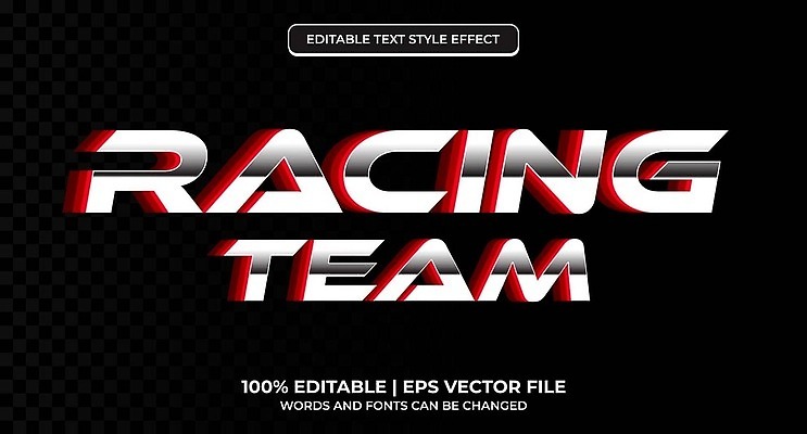 EPS 해외이미지 디자인 일러스트 텍스트 타이포그라피 사람없음 검은색 레이싱 해외202310 해외일러스트 문자 컬러 시합 파일형식 벡터