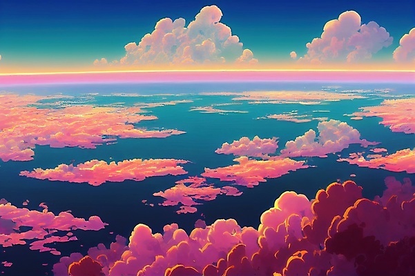 JPG 해외이미지 지구 백그라운드 일러스트 하늘 사람없음 판타지 컬러풀 공상 몽환 해외202310 해외일러스트 컬러 컨셉 상상 파일형식