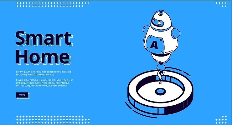 EPS 해외이미지 일러스트 기술 사람없음 파란색 스마트 로봇 아이소메트릭 사물인터넷 AI_인공지능 해외202310 해외일러스트 컬러 컨셉 정보기술 파일형식 벡터