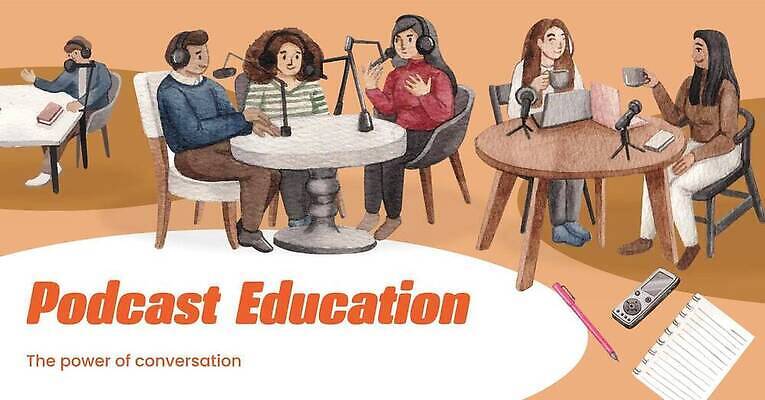 EPS 해외이미지 전신 여자 남자 의자 일러스트 대화 앉기 여러명 성인 노트북 주황색 헤드셋 마이크 원형탁자 성인만 해외202310 해외일러스트 컬러 음향기기 가구 다수 모션 탁자 말하기 사람 전자제품 헤드폰 파일형식 벡터