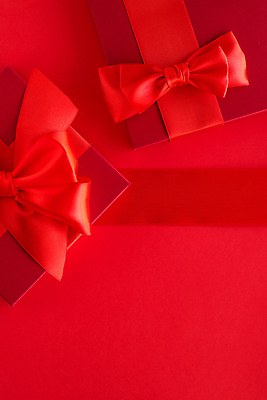 포토 JPG 해외이미지 리본 백그라운드 포장 선물 사람없음 빨간색 상자 화려 카피스페이스 해외202310 해외포토 컬러 컨셉 공백 파일형식