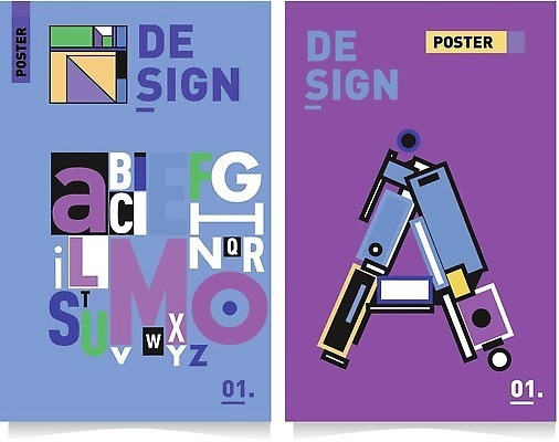 EPS 해외이미지 도형 알파벳 포스터 백그라운드 일러스트 추상 타이포그라피 사람없음 보라색 화려 해외202310 해외일러스트 문자 영어 컬러 컨셉 무늬 파일형식 벡터