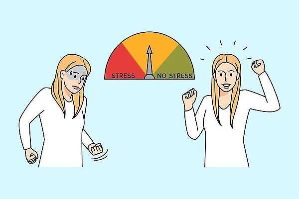 EPS 해외이미지 여자 일러스트 스트레스 상반신 성인 두명 파이팅 주먹 짜증 성인여자만 해외202310 해외일러스트 감정 모션 사람 여자만 성인만 파일형식 벡터