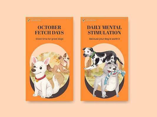 EPS 해외이미지 반려견 여러마리 일러스트 사람없음 세트 주황색 강아지 질감 모바일웹 애견용품 목줄 타원형 모바일앱 해외일러스트 컬러 다수 반려동물 원형 개 파일형식 벡터 반려용품