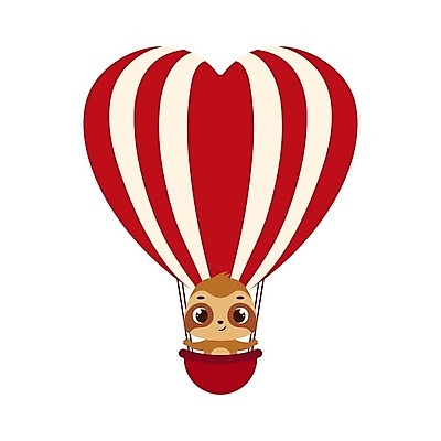 EPS 해외이미지 행복 동물캐릭터 일러스트 사람없음 열기구 하트 심플 해외202310 해외일러스트 일러캐릭터 모양 동물 캐릭터 감정 항공교통 파일형식 벡터