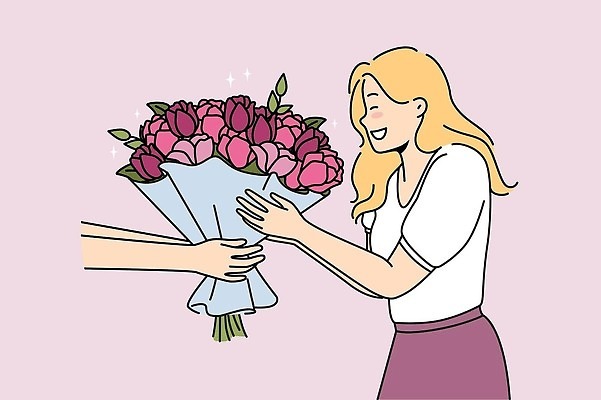 EPS 해외이미지 여자 기념일 꽃 행복 꽃다발 컨셉 꽃무늬 일러스트 관계 기념 발렌타인데이 선물 사랑 미소 사람 이벤트 뷰티 파티 정원 희망 놀람 기쁨 낭만 축하 인사 생일 개화 배달원 다발 흥분 기회 획득 특별함 벡터 해외202310 해외일러스트 식물 직업 감정 무늬 데이이벤트 표정 예절 파일형식