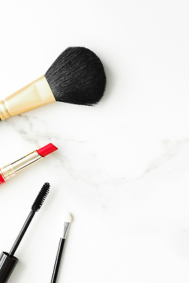 포토 JPG 해외이미지 백그라운드 사람없음 립스틱 고급 마스카라 대리석 메이크업브러쉬 해외202310 해외포토 컨셉 재료 화장품 붓 파일형식
