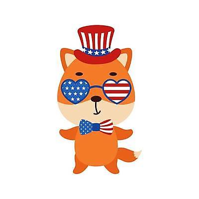EPS 해외이미지 행복 동물캐릭터 일러스트 나비넥타이 사람없음 선글라스 미국 성조기 심플 여우 해외202310 해외일러스트 일러캐릭터 동물 캐릭터 감정 안경 북아메리카 포유류 넥타이 국기 파일형식 벡터