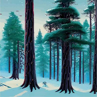 EPS 해외이미지 나무 겨울 일러스트 사람없음 숲 눈덮임 해외202310 해외일러스트 식물 계절 컨셉 파일형식 벡터