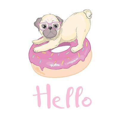 EPS 해외이미지 한마리 분홍색 일러스트 사람없음 도넛 강아지 해외202310 해외일러스트 1 컬러 디저트 반려동물 개 파일형식 벡터