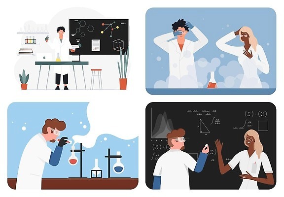EPS 해외이미지 템플릿 캐릭터 디자인 배너 교육 산업 과학 백그라운드 컨셉 일러스트 학교 벽지 직장 실험 스터디 세트 검은색 교수 자료 칠판 장비 공구 기록 업무 작업실 실험실 플랫 만화 과학자 플라스크 보고서 만들기 튜브 공식 멍청이 화학물질 화학자 벡터 해외202310 해외일러스트 일러캐릭터 직업 컬러 회사 모션 실험기구 학습 교사 도구 작업 화학 학자 파일형식 비즈니스