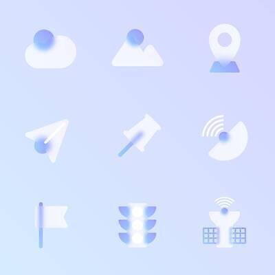 EPS 해외이미지 일러스트 조명 산 안테나 사람없음 파란색 인공위성 깃발 원형 압정 종이비행기 위치 구름모양 반투명 블러효과 주파수 글래스모피즘 해외202310 해외일러스트 모양 도형 디자인 컬러 통신 사무용품 종이접기 블러 파일형식 벡터 효과 구름_자연