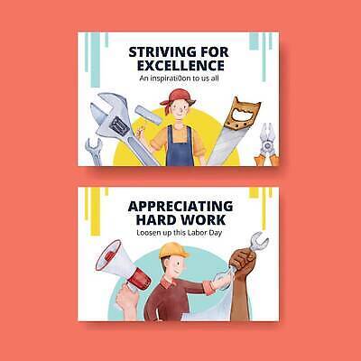 EPS 해외이미지 손 남자 가로배너 일러스트 상반신 성인 두명 신체부위 확성기 톱 펜치 페인트롤러 근로자의날 성인남자만 해외202310 해외일러스트 배너 기념일 사람 가로 공구 남자만 성인만 파일형식 벡터