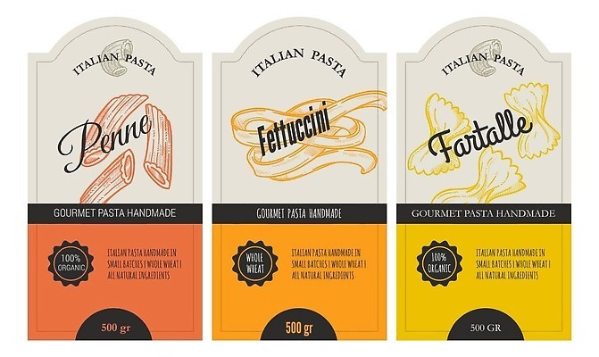 EPS 해외이미지 일러스트 사람없음 노란색 주황색 스케치 드로잉 파르팔레 페투치네 펜네 해외202310 해외일러스트 컬러 파스타 미술 파스타면 파일형식 벡터