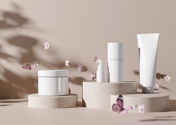 포토 JPG 해외이미지 꽃잎 나비 백그라운드 그림자 사람없음 뷰티 화장품 원형 로션 스킨케어 단상 공병 베이지색 수분크림 앰플 포디움 목업 해외202310 해외포토 도형 꽃 컬러 곤충 무대 병_담는 파일형식