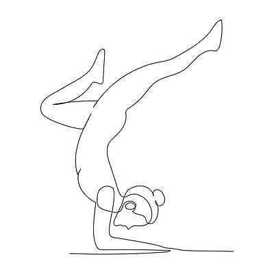 EPS 해외이미지 디자인 선 포즈 일러스트 요가 미술 장식 운동 뷰티 낙서 만화 스케치 그림 윤곽 엘리먼트 벡터 반복 해외202310 해외일러스트 웰빙 문화예술 건강 파일형식