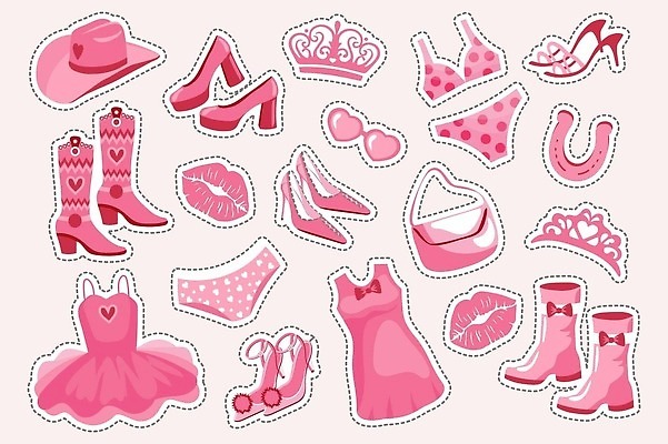 EPS 해외이미지 라이프스타일 드레스 옷 실루엣 안경 인형 분홍색 신발 스티커 가방 일러스트 장신구 왕관 발렌타인데이 사랑 장식 세트 뷰티 유행 낭만 립스틱 핸드백 축하 화려 우아함 수집 복고 고립 엘리먼트 벡터 해외202310 해외일러스트 잡화 감정 컬러 컨셉 데이이벤트 촬영기법 생활 화장품 파일형식