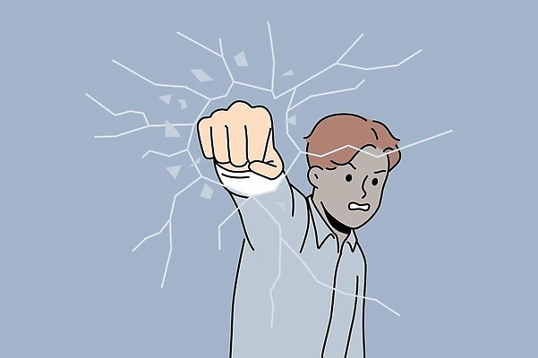 EPS 해외이미지 남자 일러스트 유리 한명 상반신 성인 주먹 분노 찡그림 깨짐 성인남자한명만 분노조절장애 해외202310 해외일러스트 1 감정 컨셉 모션 재질 표정 사람 질병 남자한명만 성인남자만 파일형식 벡터