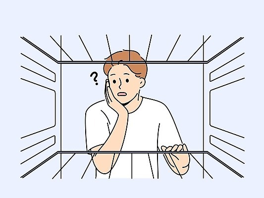 EPS 해외이미지 남자 음식 컨셉 일러스트 선반 실내 서기 사람 주방 얼음 식사 추위 슬픔 좌절 상품 시원함 무서움 가난 먹기 기아 배고픔 걱정 냉장고 충격 문제 점심식사 고립 냉동고 어려움 우울증 위기 벡터 결석 비어있는 해외202310 해외일러스트 자연요소 감정 가구 모션 내부 가전제품 질병 사회이슈 파일형식