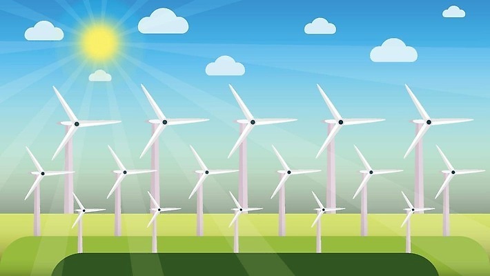 EPS 해외이미지 컨셉 농업 일러스트 자연 하늘 바람 산 농경지 환경 힘 재활용 풍차 발전기 에너지 수확 시골 플랫 언덕 에코 생태계 내추럴 생태학 화창 공급 벡터 해외202310 해외일러스트 자연요소 교육 산업 날씨 농장 발전소 친환경 파일형식