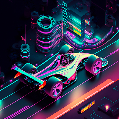 포토 JPG 해외이미지 도로 자동차 미래 사람없음 건물 컬러풀 네온 사이버펑크 해외202310 해외포토 건축물 길 육상교통 컬러 컨셉 교통시설 파일형식 SF