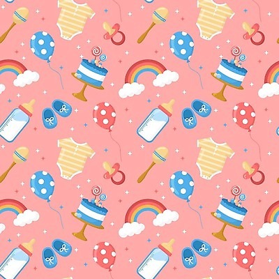 EPS 해외이미지 분홍색 패턴 일러스트 사람없음 반짝임 케이크 아기용품 젖병 노리개젖꼭지 아기신발 풍선 유아복 마라카스 해외202310 해외일러스트 옷 컬러 신발 무늬 모션 디저트 타악기 오브젝트 파일형식 벡터