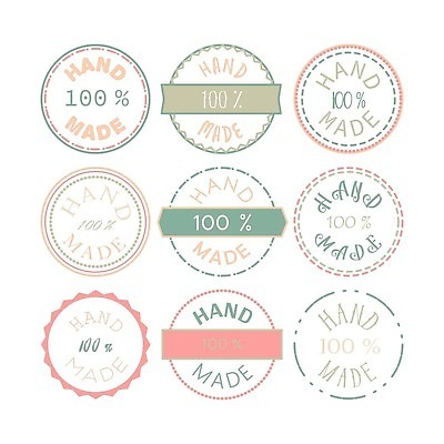 EPS 해외이미지 영어 분홍색 일러스트 텍스트 사람없음 초록색 세트 라벨 원형 퍼센트 제조 심볼 파스텔톤 핸드메이드 해외202310 해외일러스트 도형 문자 컬러 프레임 특수기호 파일형식 벡터