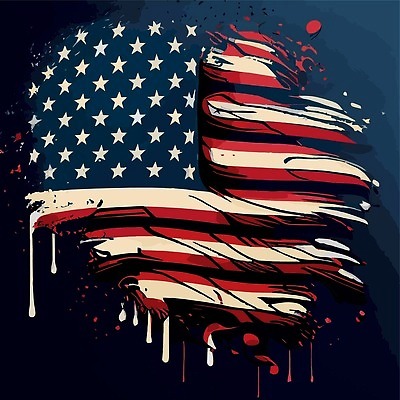 EPS 해외이미지 디자인 배너 행복 포스터 별 백그라운드 일러스트 추상 휴가 기념 미술 이벤트 빨간색 파란색 미국 페인트 줄무늬 자유 흰색 축하 깃발 붓 4 성조기 선거 민주주의 심볼 사인 미국문화 기념물 애국심 7월 그런지 독립 전국 정부 벡터 해외202310 해외일러스트 자연요소 감정 컬러 컨셉 북아메리카 무늬 문화예술 숫자 날짜 국기 서양문화 파일형식