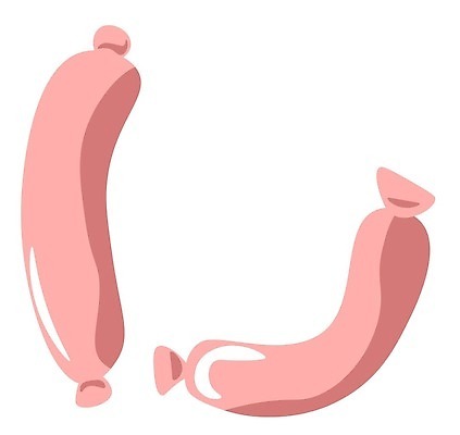 EPS 해외이미지 분홍색 일러스트 생고기 육류 사람없음 신선 소시지 해외202310 해외일러스트 컬러 식재료 가공식품 파일형식 벡터