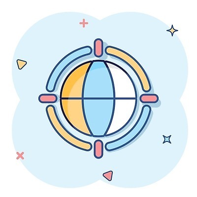 EPS 해외이미지 일러스트 사람없음 파란색 지구본 심볼 심플 코믹 해외202310 해외일러스트 컬러 파일형식 벡터